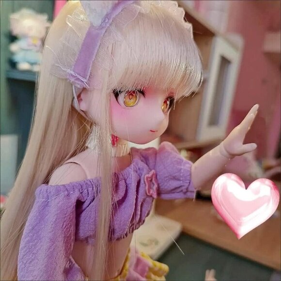 Pretty Anime Ball Jointed Doll with Clothes Outfit Shoes Wig Hair Makeup - Diana - Picture 5 of 6